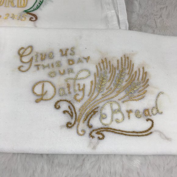 Vintage Hand Embroidered religious hand towels - Picture 3 of 9